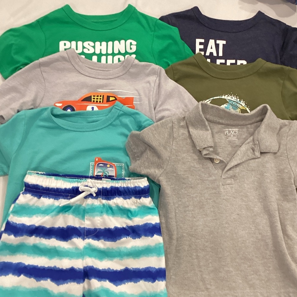 The Children's Place Blue and White Striped Shorts